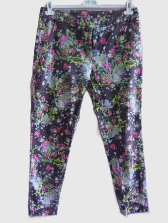 Gr. 38 leichte Blumenhose antrazith / bunt weich s. Masse