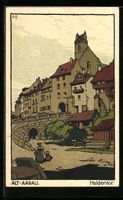 Steindruck-AK Aarau, Partie am Haldentor