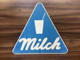 Gebrauchtes kultiges Milch Schild für Besenbeiz Milchverkauf