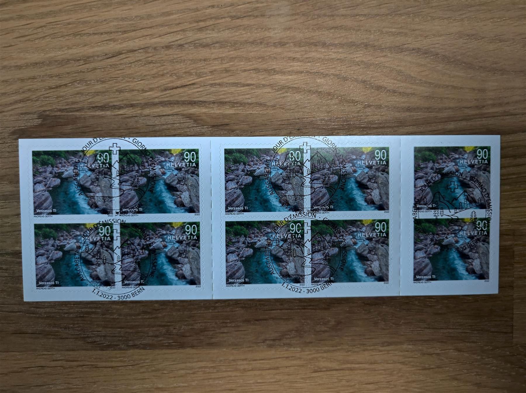 Tutti i francobolli: Markenheft Schweizer Flusslandschaft Verzasca Ersttag – Usato da Rickenbach SO venduto da Bytebull