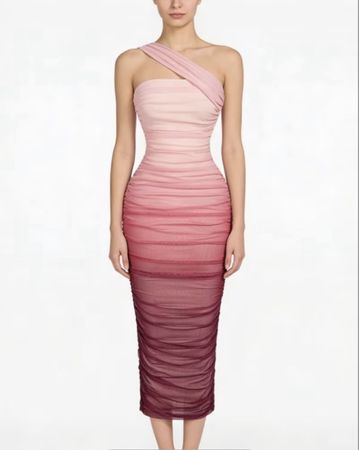 Damen Kleid One-Shoulder Pink Grösse M neu