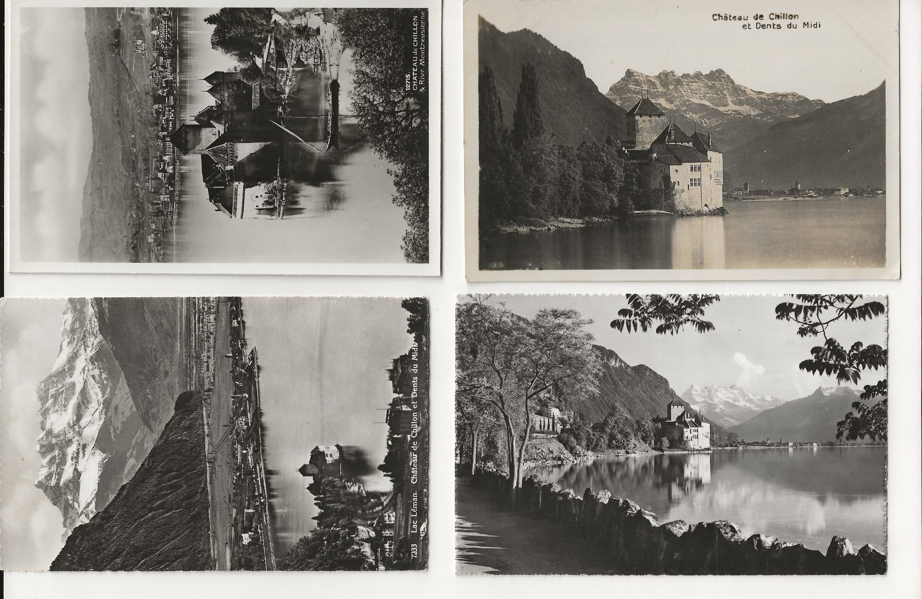 Cartoline postali: 4 x AK ca.1940/1950 Schloss Chillon – Usato da Greifensee venduto da 315WDO 1