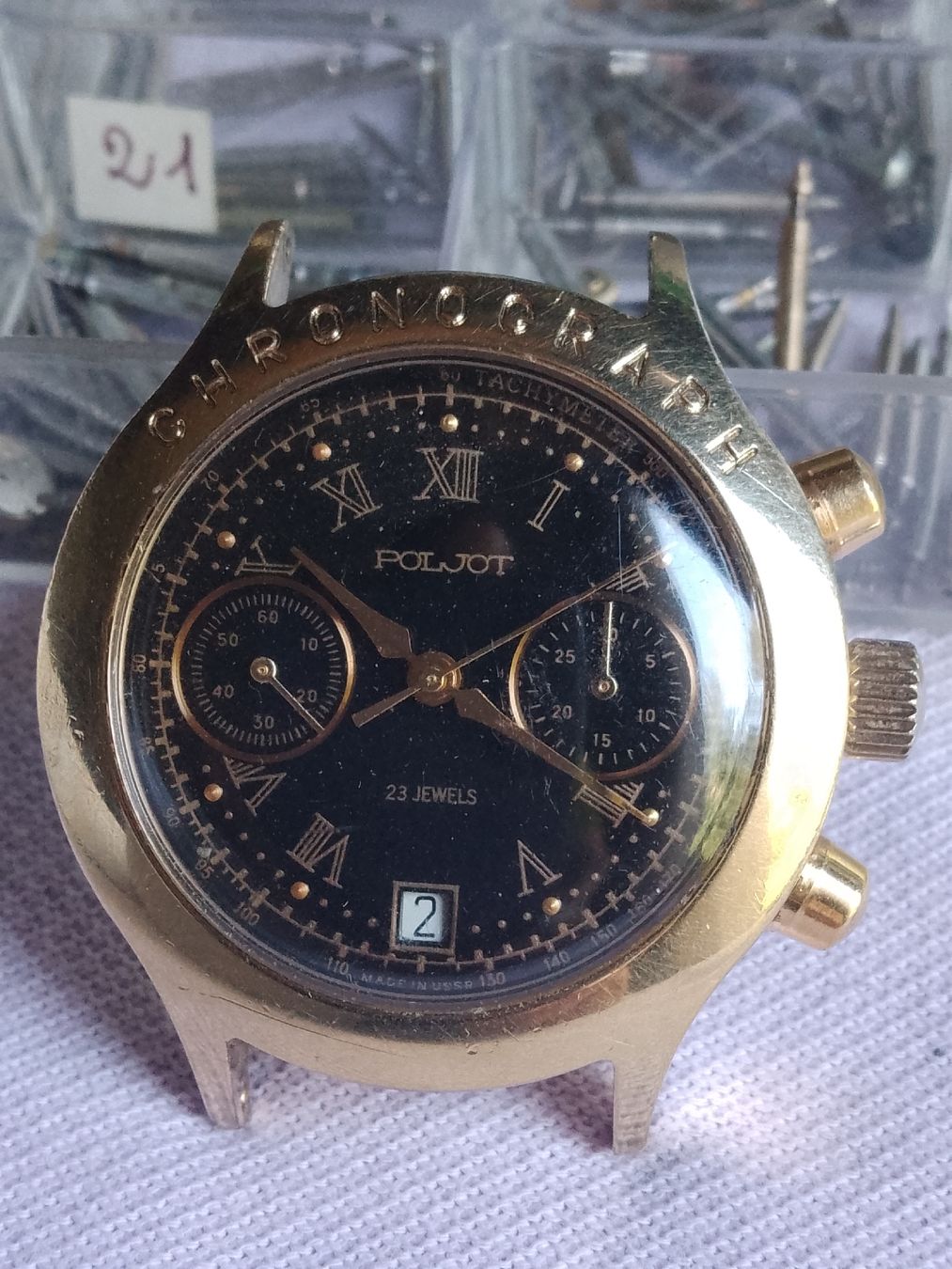 Poljot Orologi: Poljot Chronograph 38mm fur uhrmacker  – Difettoso da Agno venduto da sam2608