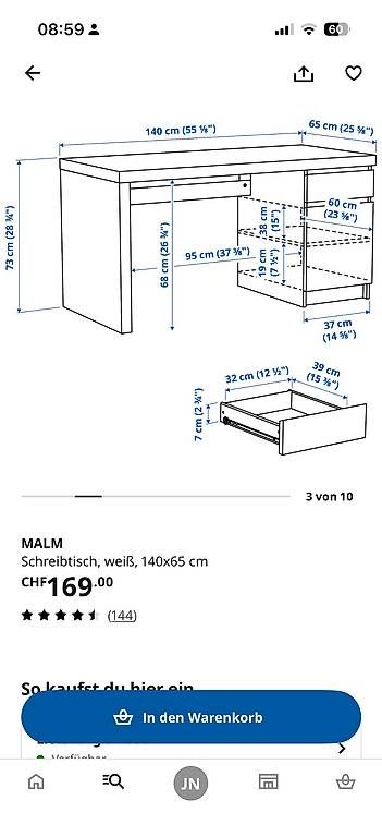 Ikea Bureaux: MALM SCHREIBTISCH – D'occasion à Othmarsingen par Josephinka 1