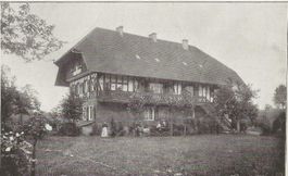 Bauernhaus Riegelbau Landwirtschaft wo Pony Rennwägeli Motiv
