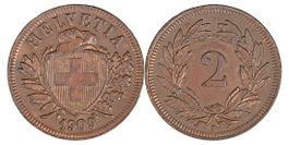 2 Rappen von 1909 (gutes vorzüglich)
