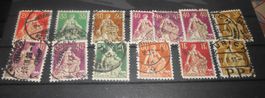 Briefmarken Sammlung Helvetia verschiedene Werte 11 Stück