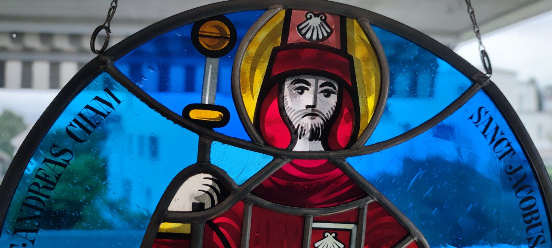 Gläser: Fensterbild: Schutzpatron St. Jakobus Cham, 198 – Gebraucht aus Stäfa von Rampensau 1