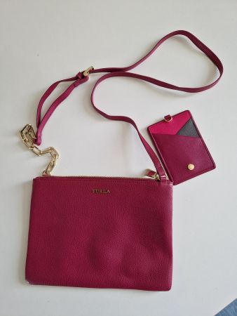 Pochette Furla & porte cartes fuchsia