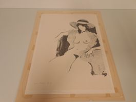 Schöner Akt/ Litho Bild signiert