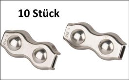 10 Stk. Klemmen INOX für Drahtseil Ø 4 mm. Gratis Lieferung!