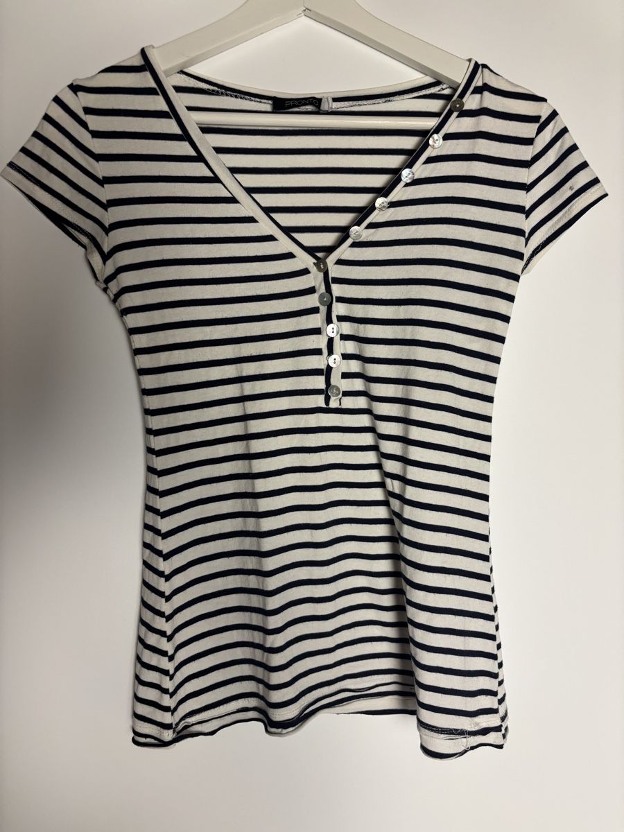 T-shirt: vintage striped button shirt – Usato da Leissigen venduto da lamooniade