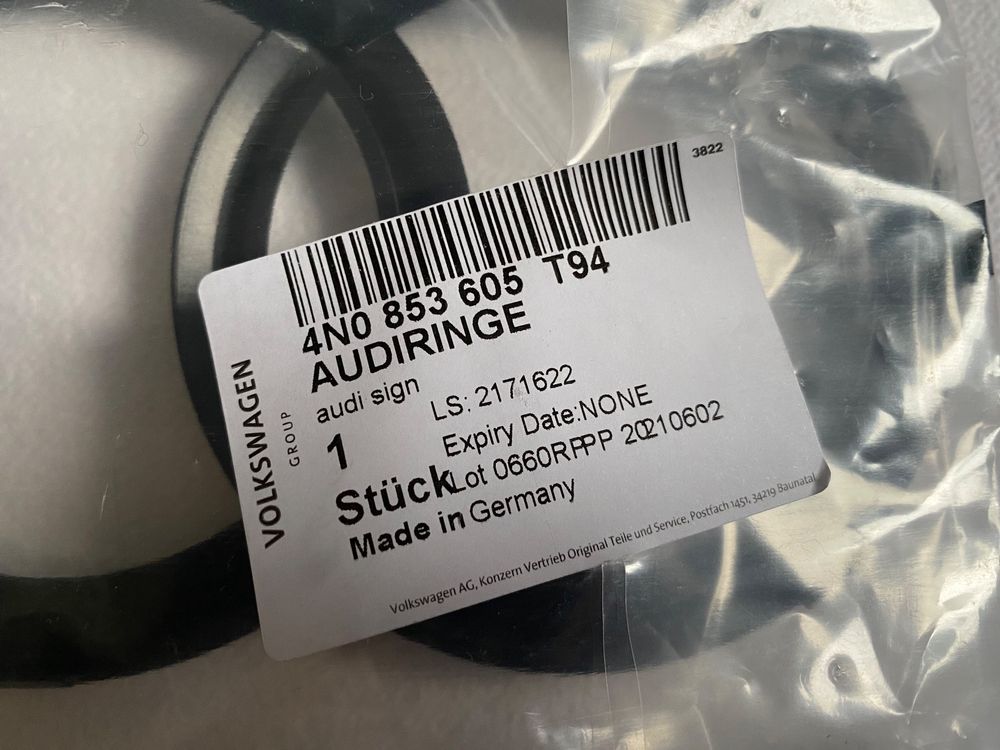 Audi Ringe Zeichen schwarz vorne - Logo Emblem Q2 Q8 A8 S8 (Neu (gemäss ...