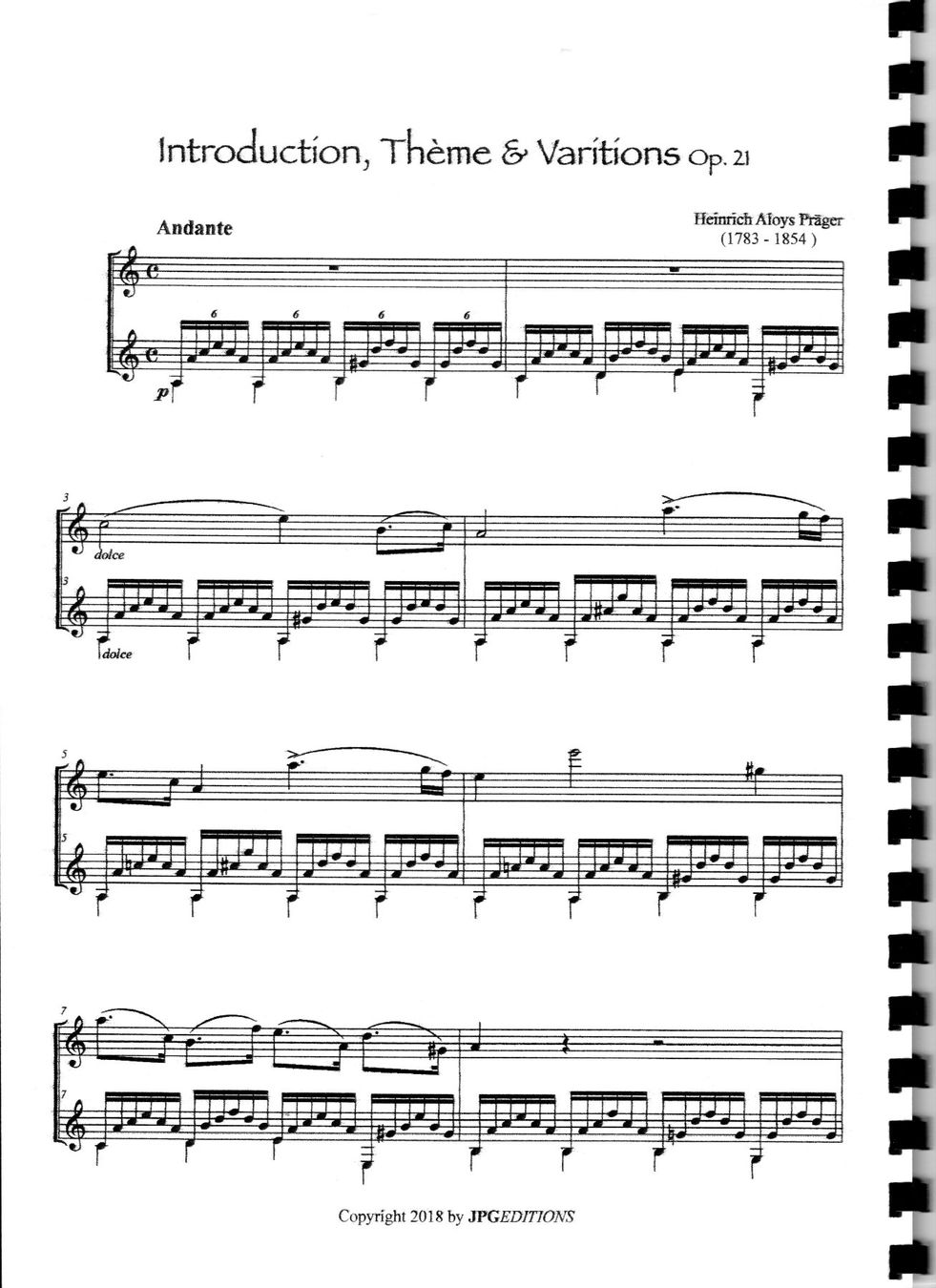 Libri: H.-A. PRÄGER – Introduction, Thème et variations op. 21 – Nuovo e nell'imballaggio originale da St-Blaise venduto da partita-ch 1