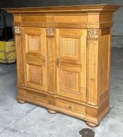 Barock Schrank Kleiderschrank Eiche Massiv Bauernschrank