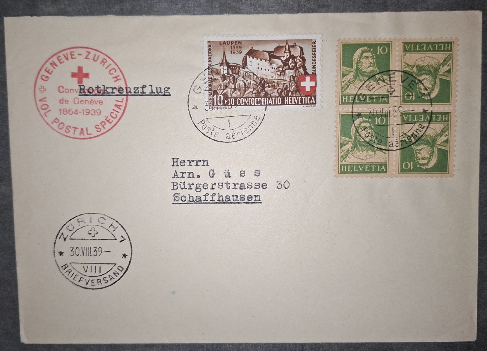 Tutti i francobolli: Flugpost Vol Postal Special 1939  – Usato da Balgach venduto da SIMEON27