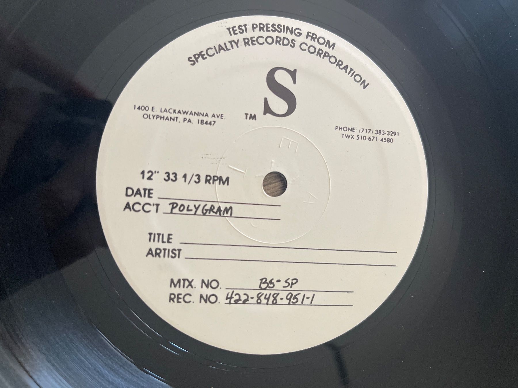 Schallplatten: A694/Test Pressing There is no Such / Thing As – Gebraucht aus Frutigen von Philippe_jsp 2