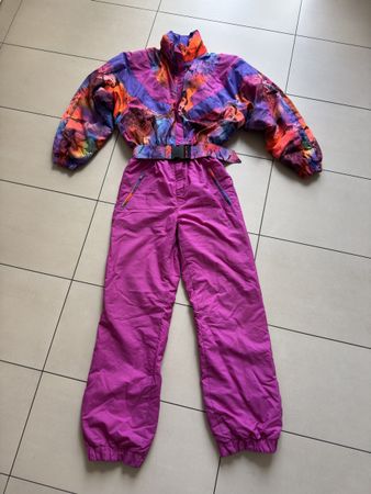 Enel Skianzug Vintage Retro pink neon Gr. 36 (S/M)