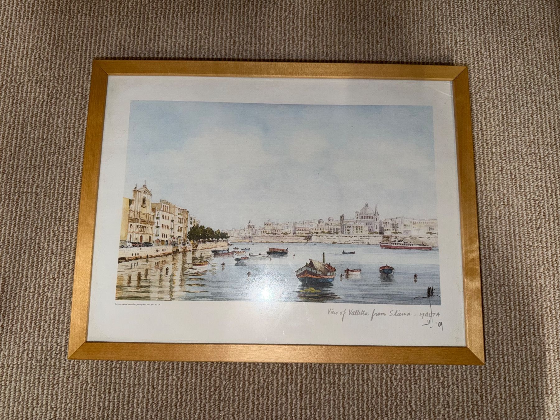 Dipinti: Original Aquarell "Valetta, Malta" mit Rahmen, 1989! – Usato da Bern venduto da sar_56rd 4