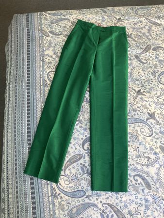 Max Mara Studio Hose Damen Gruen Groesse 36 Seide