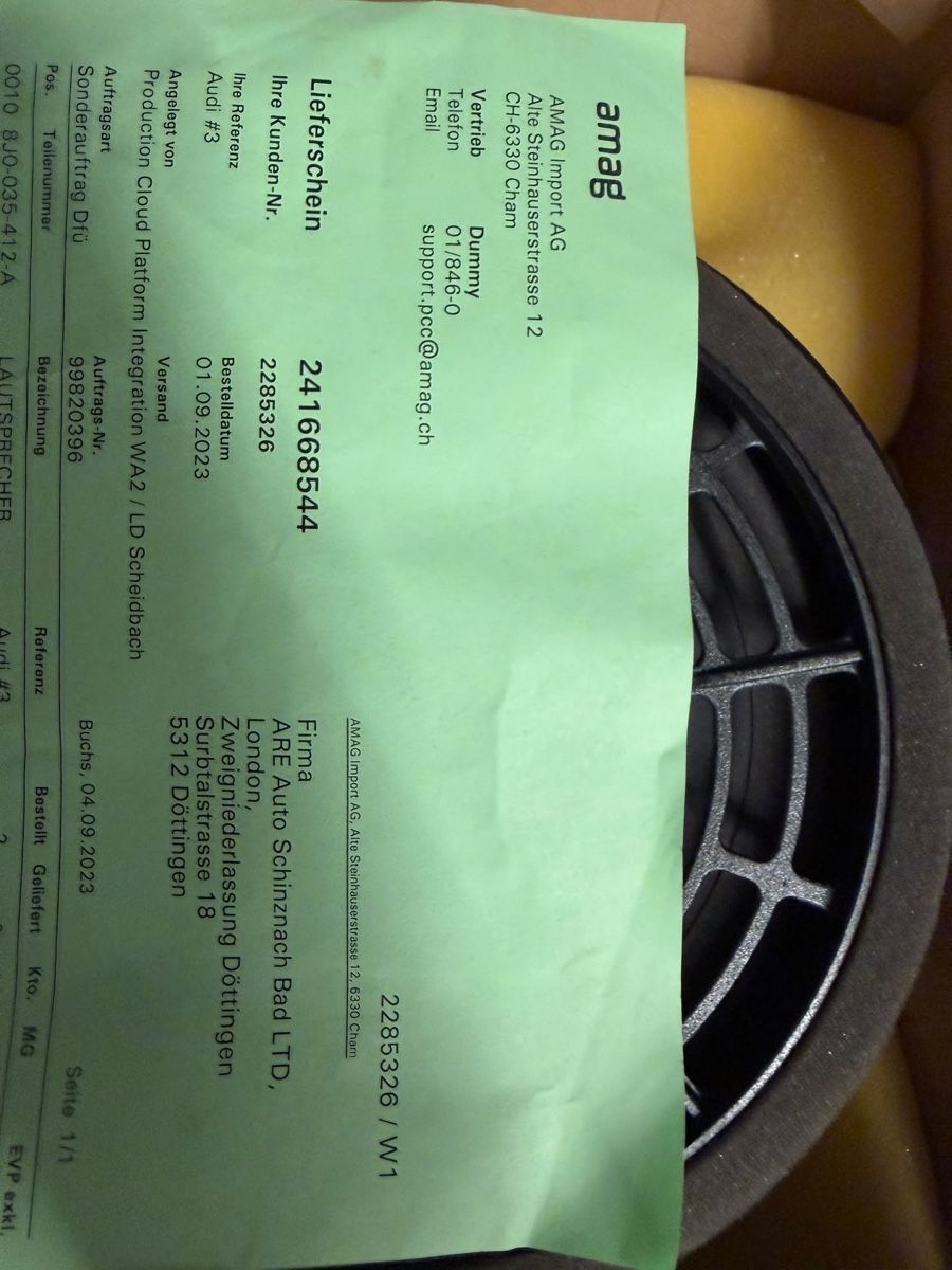 Audi Toutes les pièces auto: Audi TT 2007 Lautsprecher  – Neuf avec emballage d'origine à Rapperswil SG par Bato1977 1