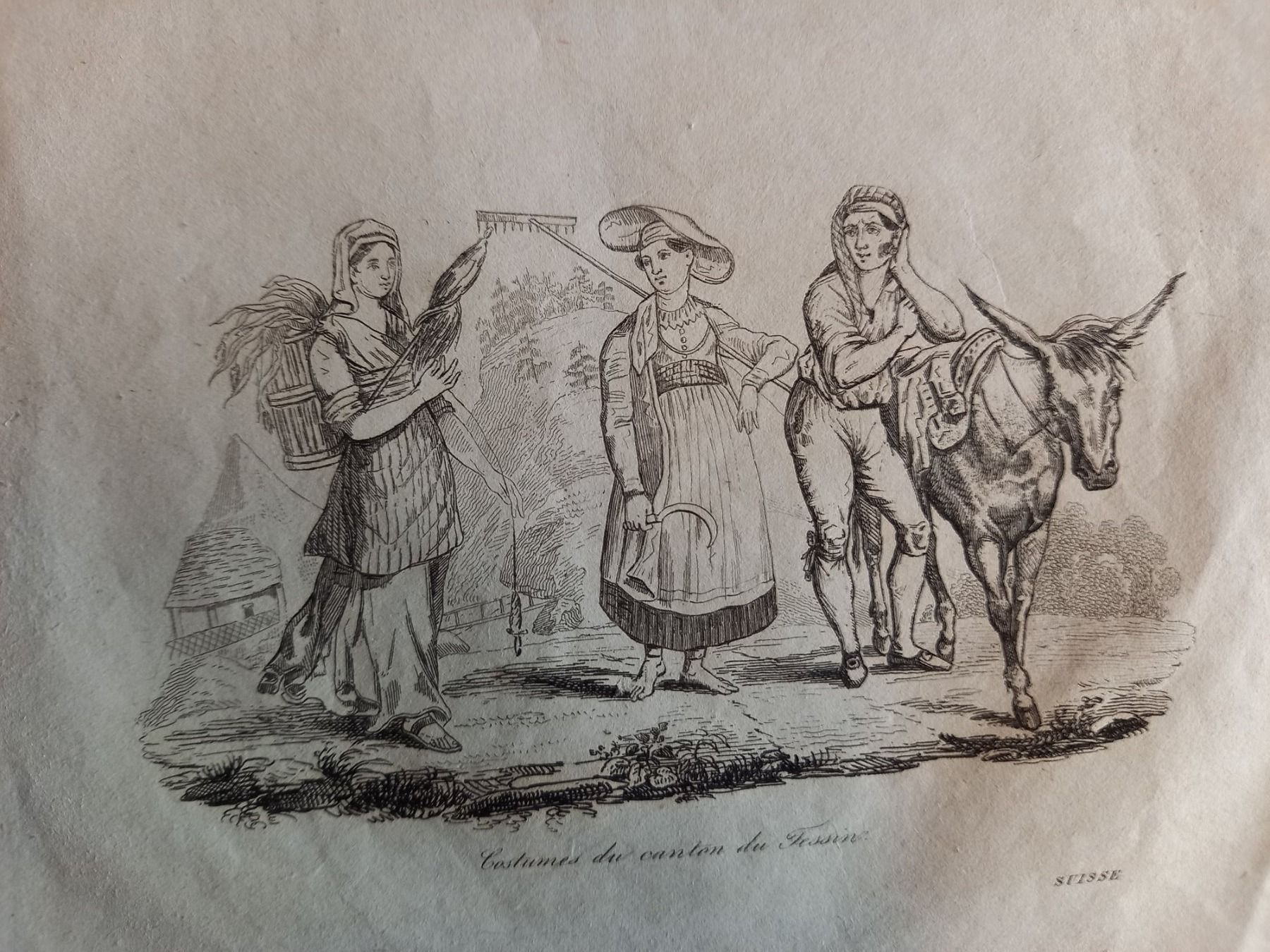 Incisioni: ancienne gravure Lugano+cost. du Tessin – Usato da Lausanne venduto da leneko 2
