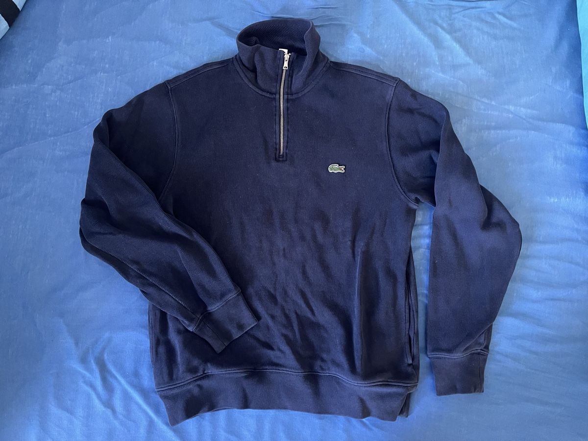 Lacoste Maglioni & Felpe: Lacoste Pullover mit Reissverschluss dunkelblau Grösse S – Usato da Muttenz venduto da murielle4132