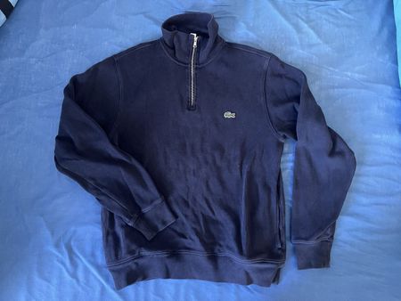 Lacoste Pullover mit Reissverschluss dunkelblau Grösse S