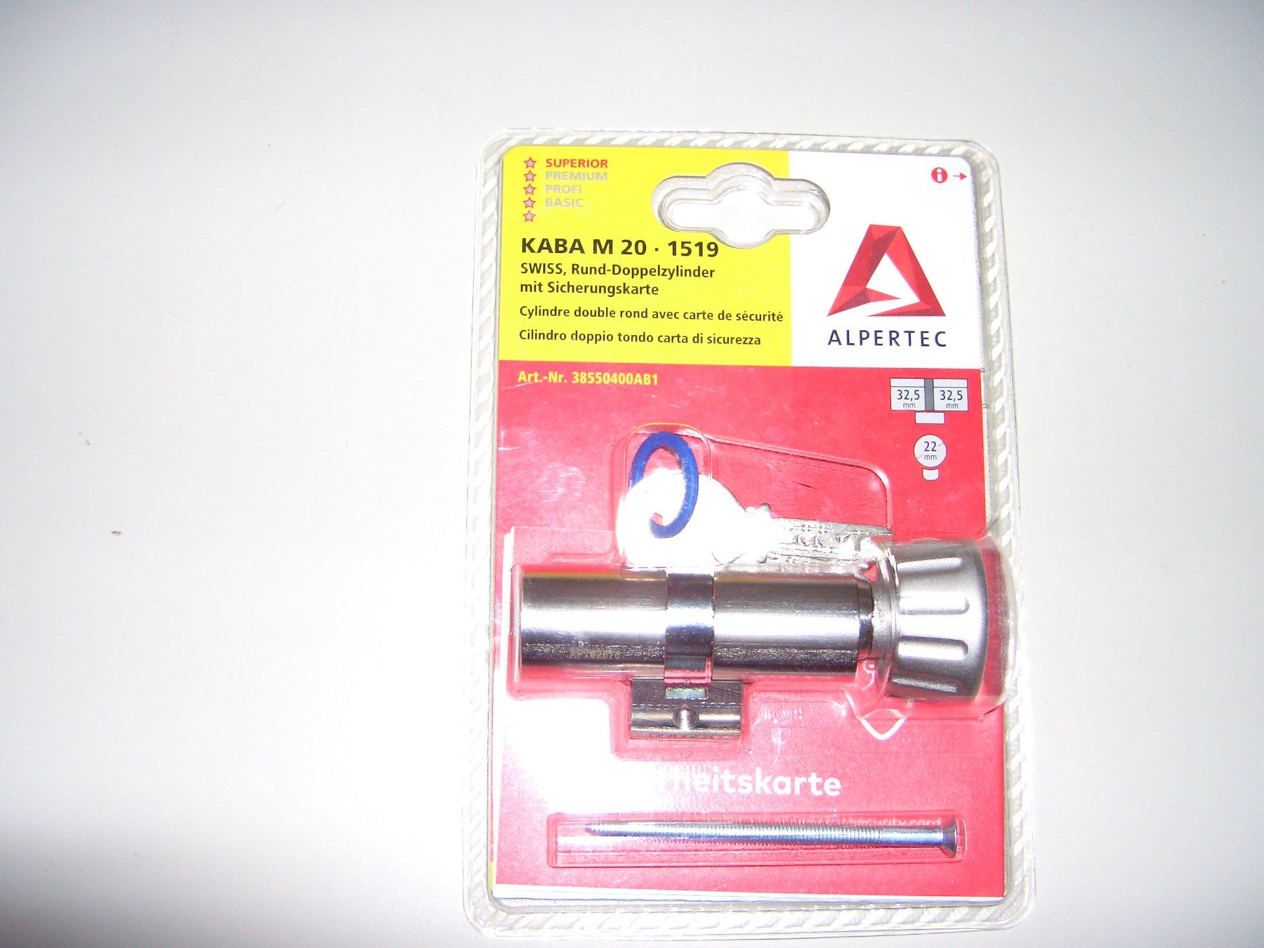 Kaba Schliesszylinder: 1 KABA 20 SCHLIESSZYL. + SICH.KARTE – Neu und originalverpackt aus Tann von elolecig