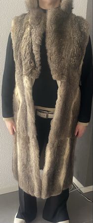 Gilet long en fourrure véritable