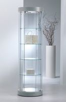 Glasvitrine,Zylinder,ESG Glas,Silber(B.57cmxT.57cmxH.190cm)