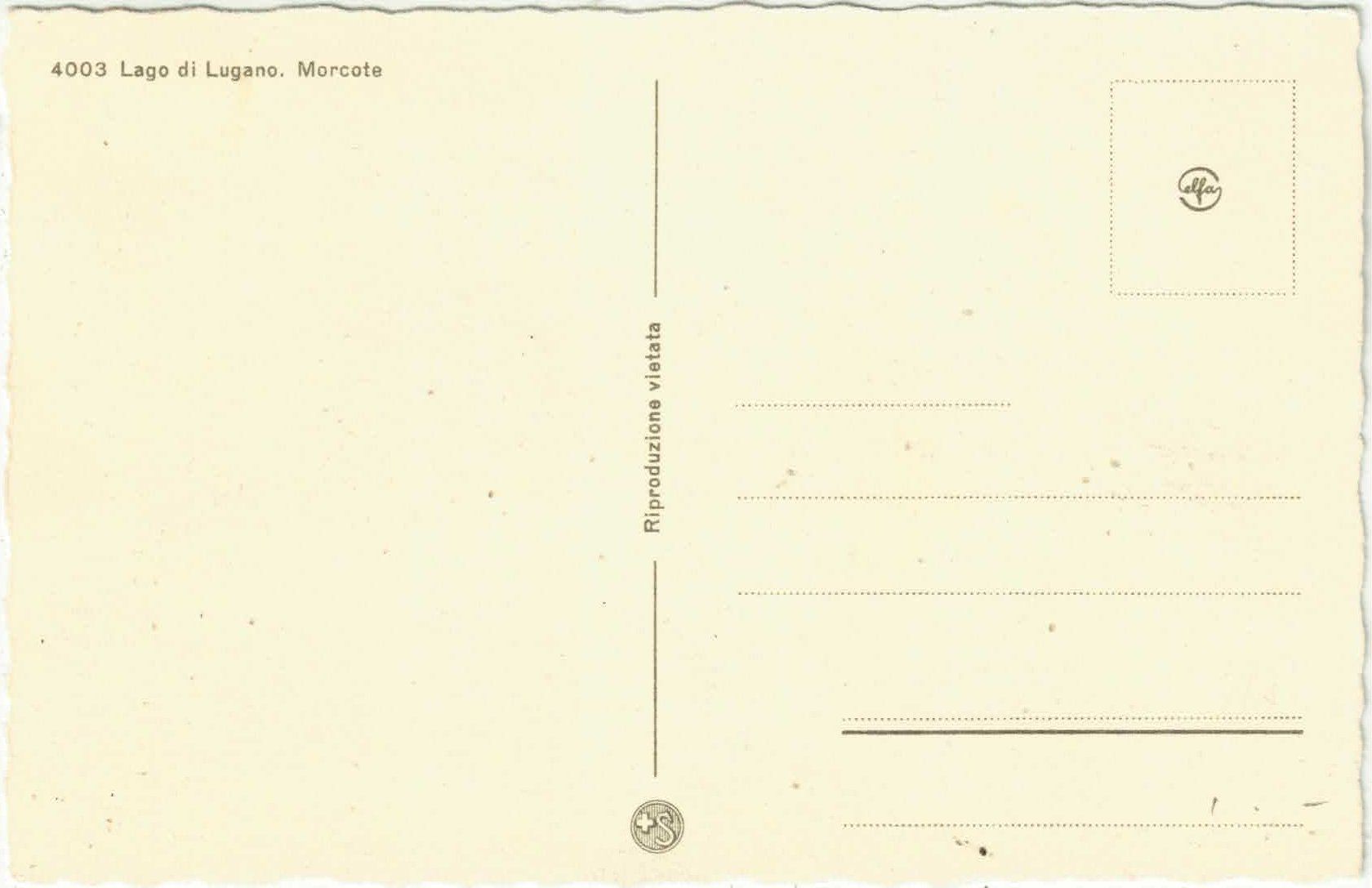 Cartoline postali: Lago di Lugano - Morcote – Usato da Ettingen venduto da Kartenplanet 1