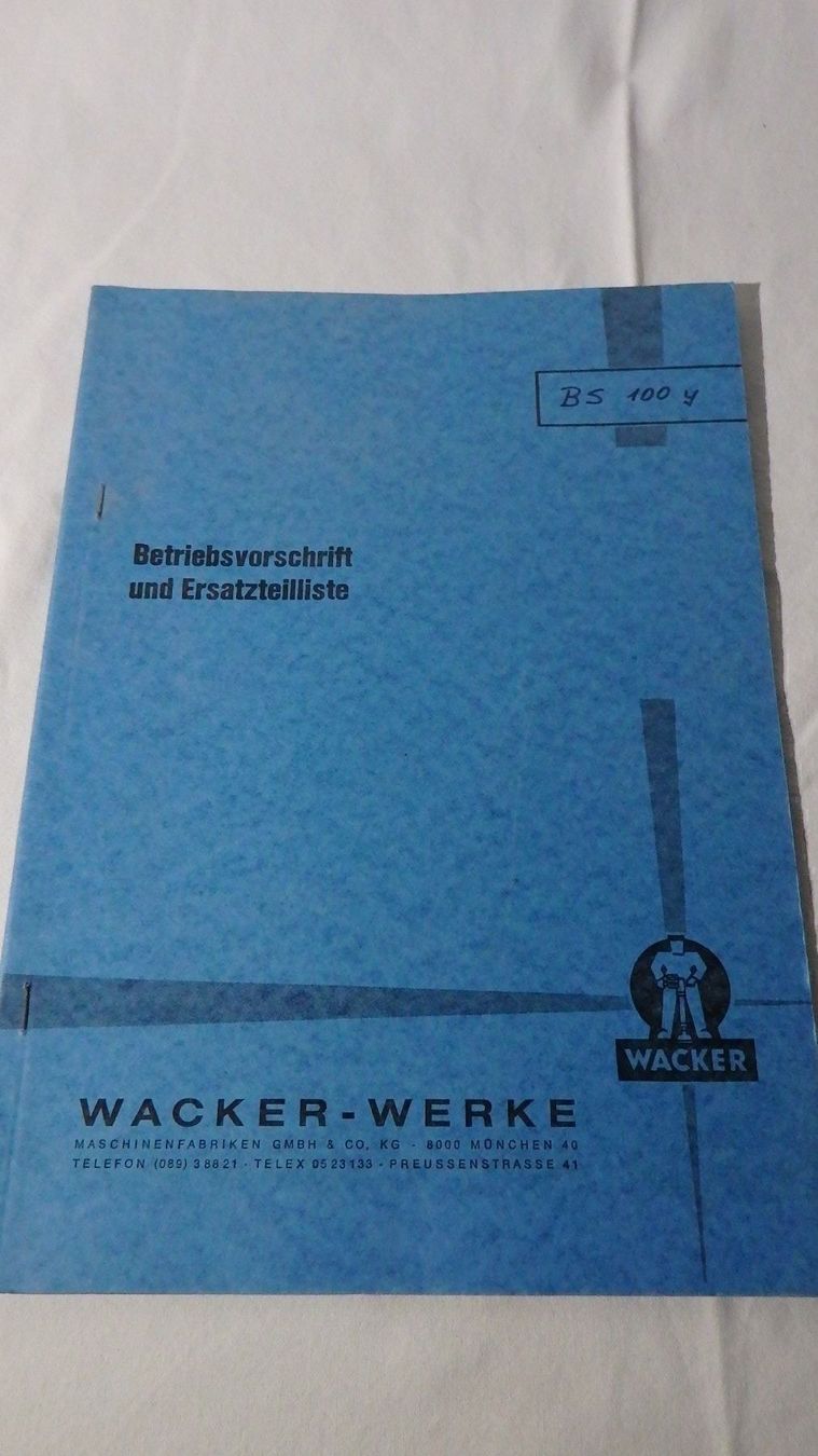 Libri: Wacker BS 100 Servicebuch Ersazteilliste – Usato da Bischofszell venduto da Museumscafe