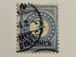 1878 Portomarke 3 mit Aufdruck SPECIMEN