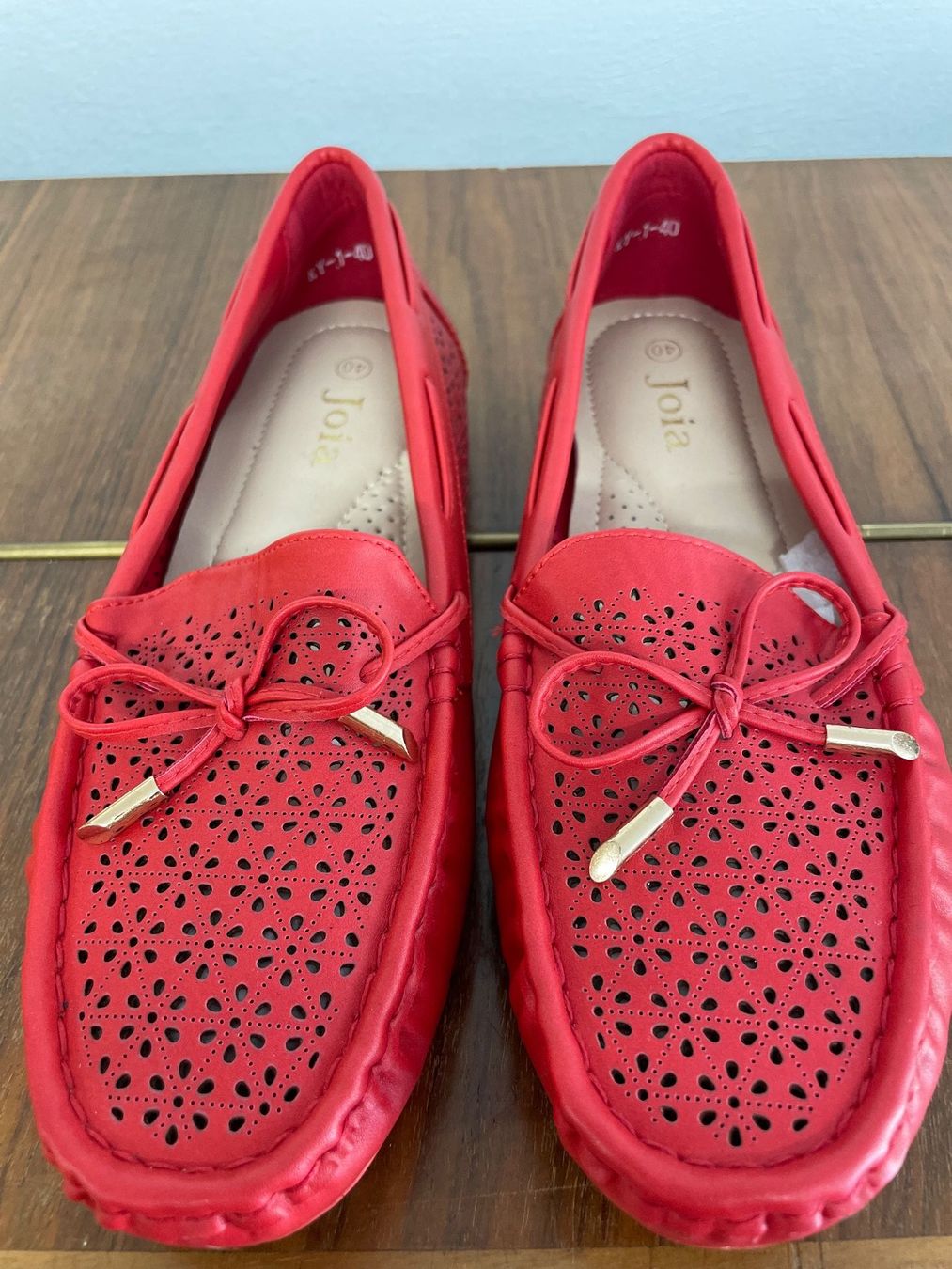 Damenschuhe: Rote JOIA Mokassins / Loafer Gr. 40 – Gebraucht aus Frasnacht von GracyStore 3