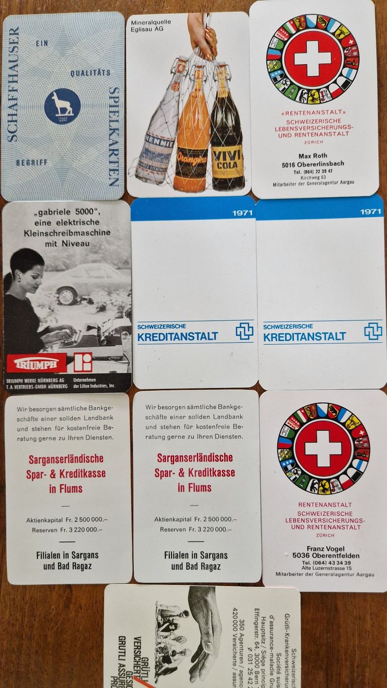 Calendari: 10x alte minikalender 1967-1974 – Usato da Horgen venduto da lemisk