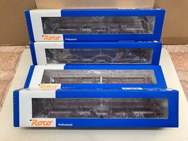 Roco 4x47836 Autotransportwagen der DB, Epoche III, H0 GS