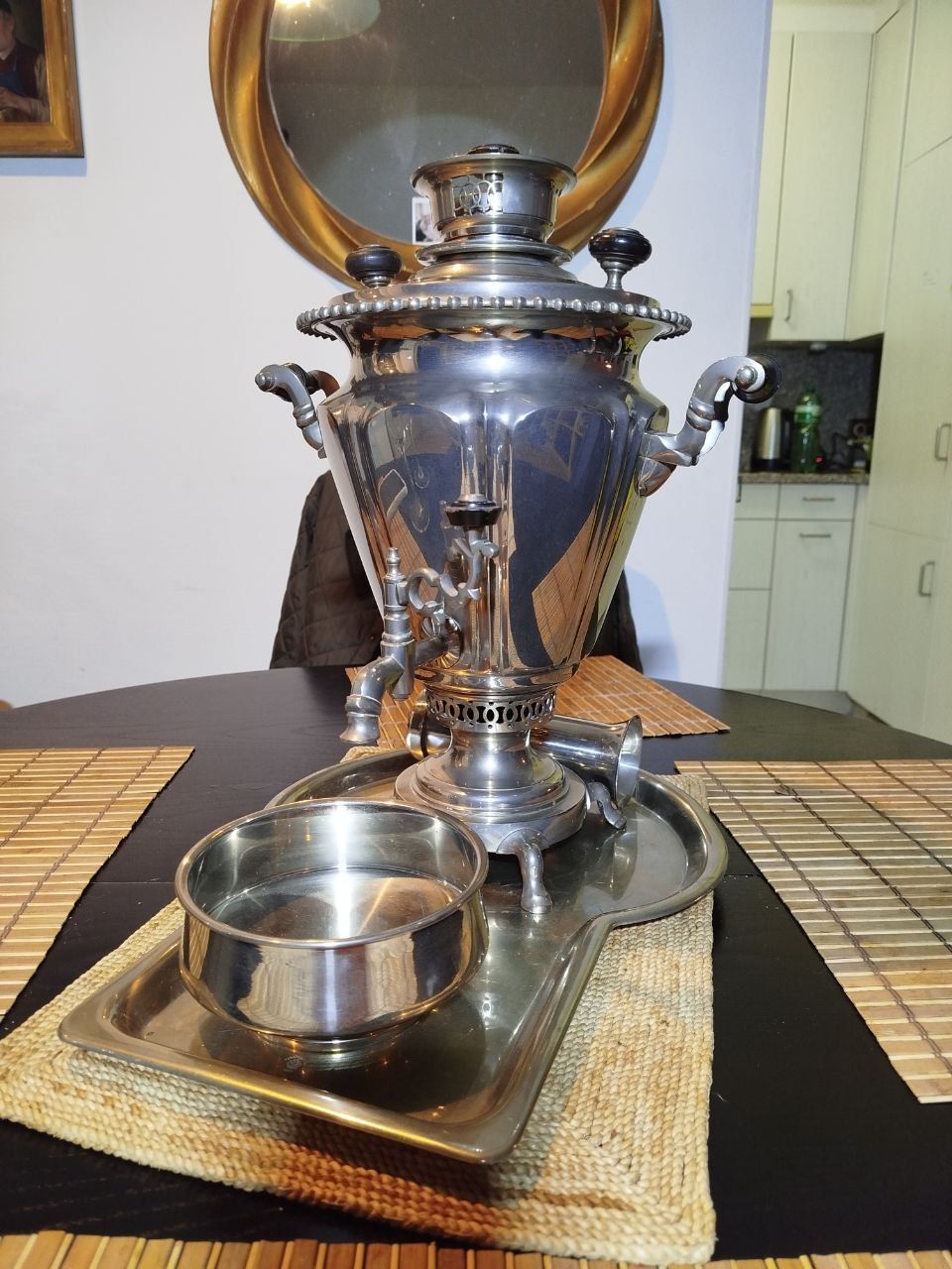 Teiere: Samowar, antik, Russisch, vernickelte Messing, Teezubereiter – Nuovo (secondo la descrizione) da Rupperswil venduto da Viland_Dann 5