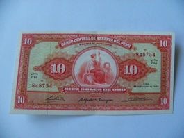 Peru  10 Soles de Oro 1965, P-66, XF+/aUNC
