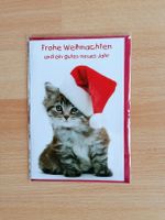 Weihnachtskarte 'Frohe Weihnachten' mit Katze