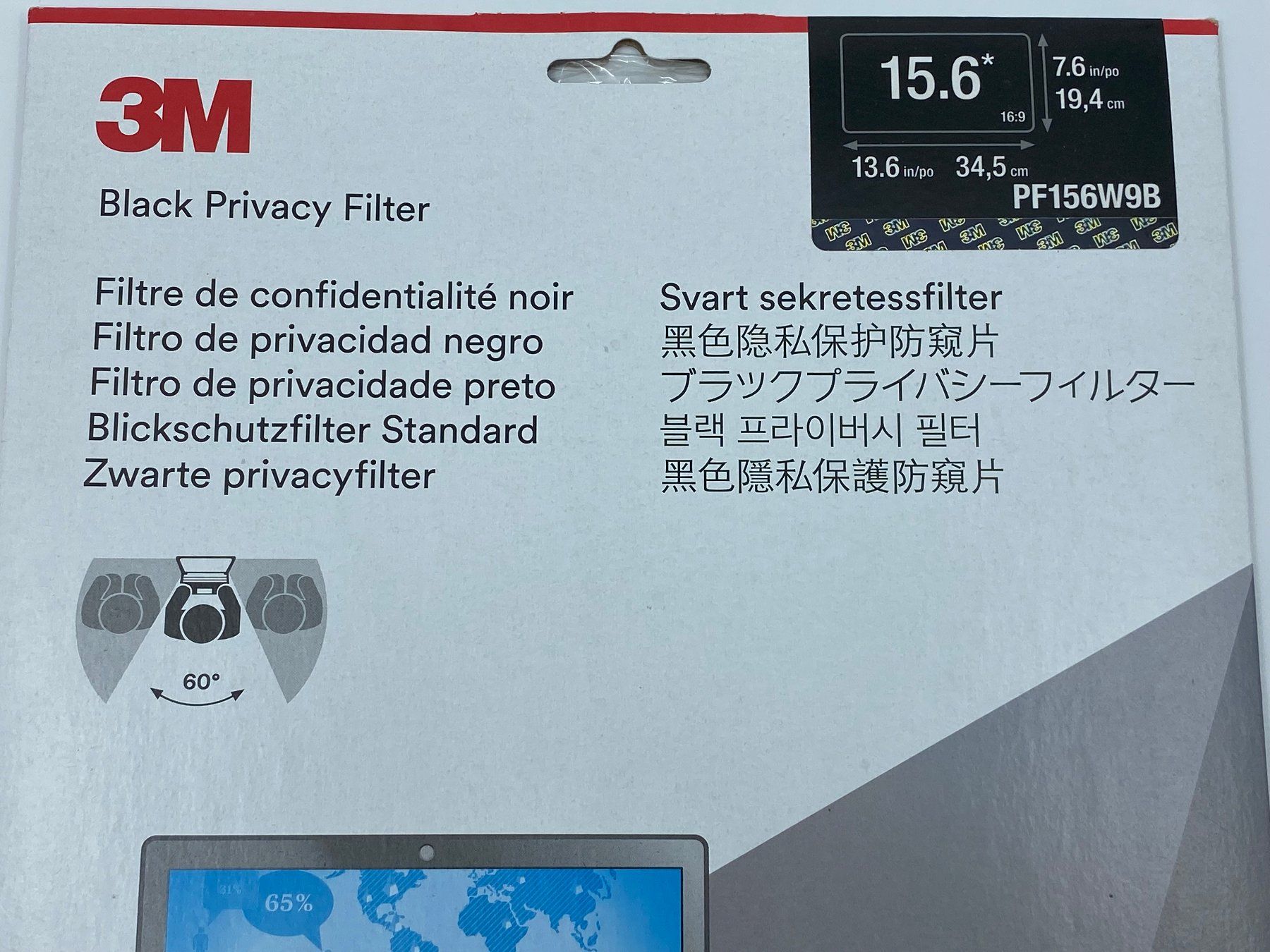 PC: 3M Black Privacy Filter 15.6 " PF156W9B - NEU – Nuovo e nell'imballaggio originale da Langwiesen venduto da Restposten-24 3