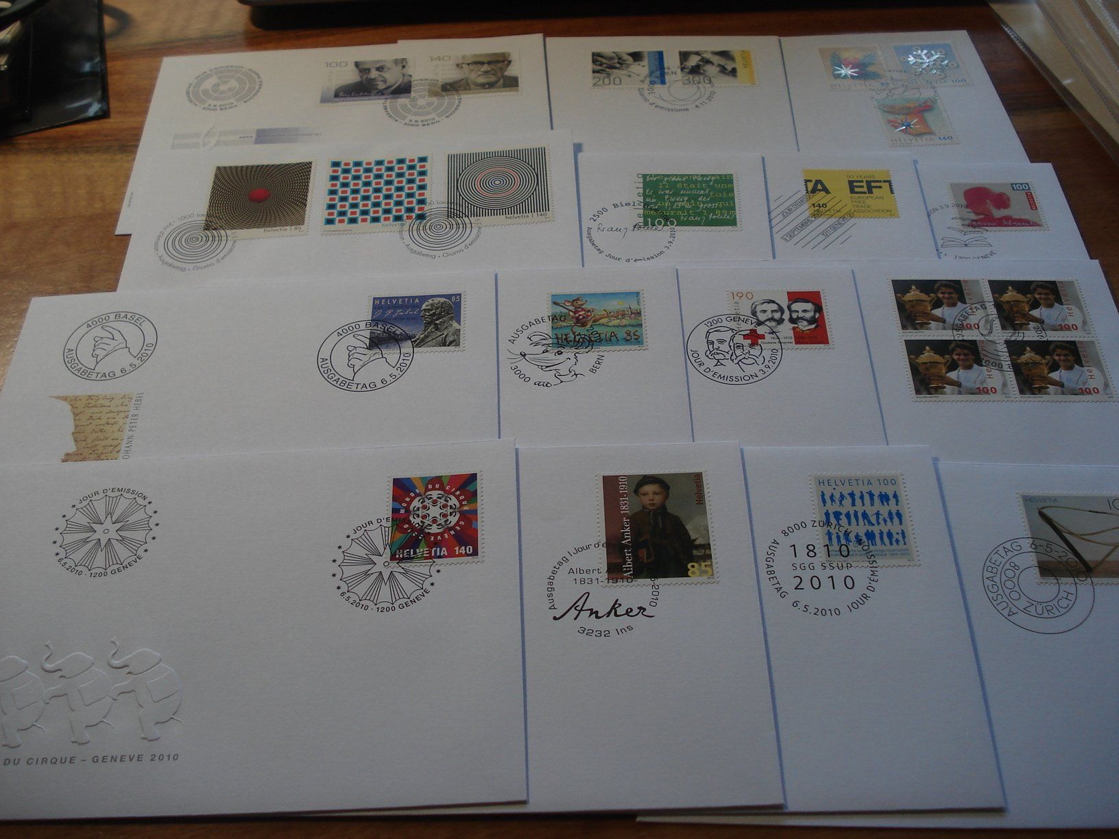 Tutti i francobolli: Schweiz 2010, Set FDC , 23 Belege – Usato da Niederwil AG venduto da morostahu 1