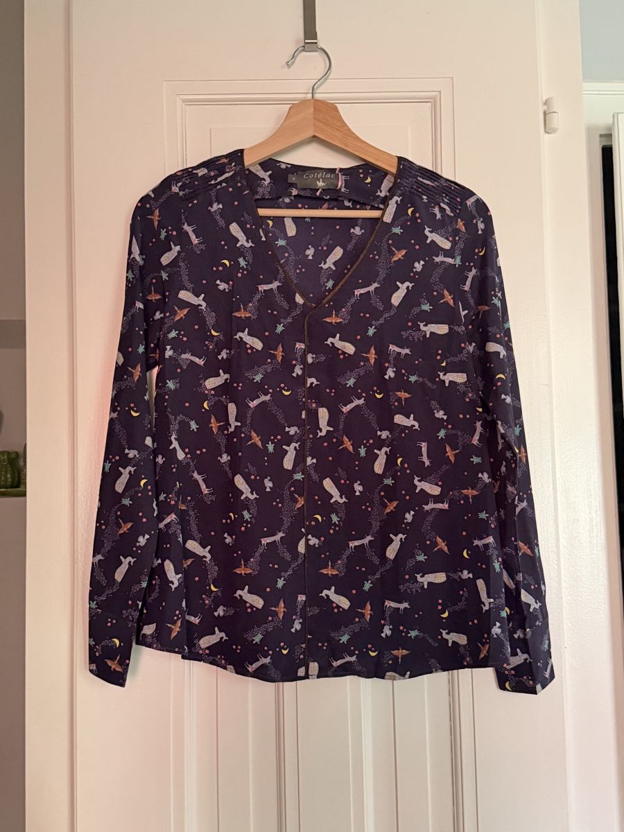 Camicette: Cotelac Blouse Size 0 Celestial Print Long Sleeve Top – Nuovo (secondo la descrizione) da Genève venduto da jud_xrl8