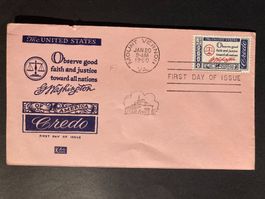 USA 1960 illustrierter FDC 4c Credo George Washington