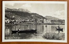 St. Moritz - Barques sur le Lac - AK