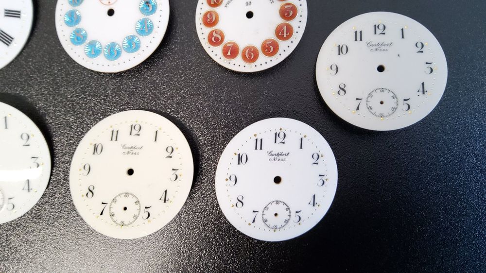 Lot De 5 Cadrans De Montre Chronographe Vintage Pour Valjoux 7734 - Noir Années 60