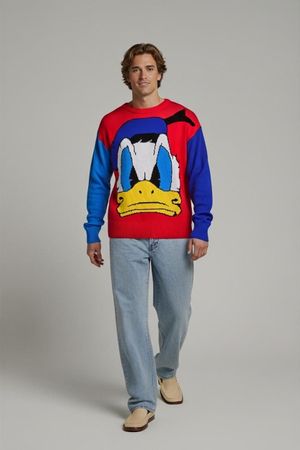 Disney Micky Maus Donald Duck Strickpullover - Charakter-Pul