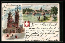 Litho Basel, Wettsteinbrücke, Münster 