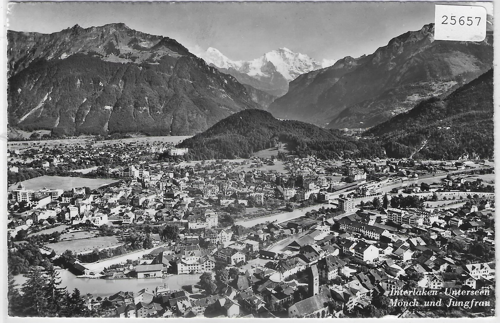 Cartoline postali: Interlaken-Unterseen - Mönch & Jungfrau – Antico da Ettingen venduto da Kartenplanet