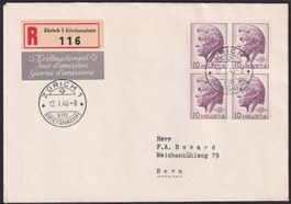 1946, Nr.275 (Pestalozzi) auf Luxus-Brief BOVARD, Kat: 200.-